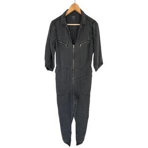 Abercrombie & Fitch Jumpsuit Utility Gray Collared Boiler Flight Suit Women Sz L